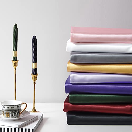 GOLAL Satin Sheets California King Size - 4 Pieces Luxury Silky Soft Bed Sheets, Wrinkle-Free Sage Green Satin Silk Sheet Set with 1 Deep Pocket Fitted Sheet, 1 Flat Sheet, 2 Pillow Cases