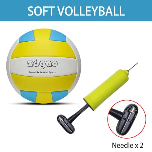 Volleyball Net Outdoor - Portable Volleyball Set for Backyard with Professional Volleyball Net, Wrap Yarn Volleyball and Pump, Boundary Line, Carry Bag