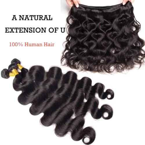 12A Human Hair Bundles 22 24 26 Inch Body Wave Bundles Human Hair Weave 3 Bundles Human Hair 100% Unprocessed Brazilian Bundles Hair Body Wave Hair Bundles Deals Human Hair Bundle Natural Black