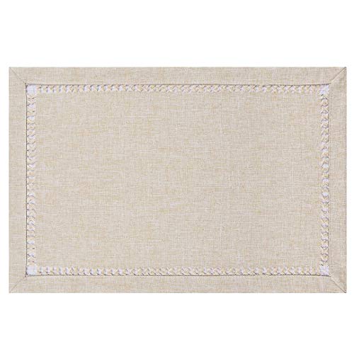 Grelucgo Super Long Handmade Hemstitched Polyester Rectangle Table Runners, Cranberry 14x144 inch