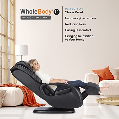 Human Touch WholeBody 7.1 Living Room Recliner Massage Chair - Full Body Professional Grade Personal Massage - Relaxation w Heat for Targeted Stress + Muscle Pain Relief with Foot Calf - Black