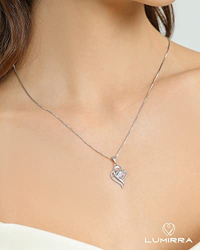 Gift Necklace for Daughter from Mom Dad, Graduation Necklace for Daughter, Best Unique Jewelry Birthday Presents 1 Carat Moissanite Diamond Handmade Silver Necklace with 2 Silver Chain for Adult Girls