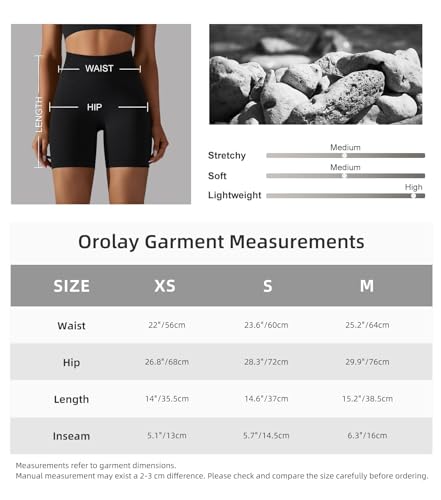 Orolay Yoga Shorts for Women - Tummy Control Butt Lifting Shorts Seamless Mid Rise Workout Running Tights Black X-Small