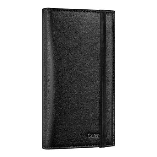 CASMONAL Checkbook Covers for Personal Checkbook Holder RFID Blocking Premium Leather Checkbook Cover for Duplicate Checks