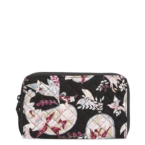 Vera Bradley Women's Cotton Deluxe Travel Wallet with RFID Protection Accessory, Botanical Paisley, One Size