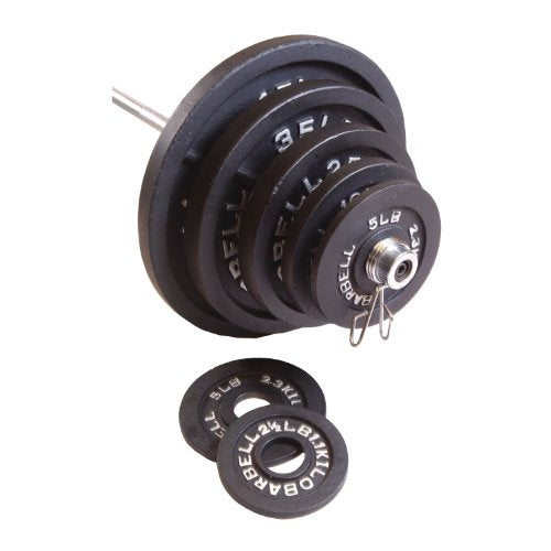 CAP Barbell OSH3-300 300 Lb Olympic Set (Includes 7' bar), Grip Plate Set