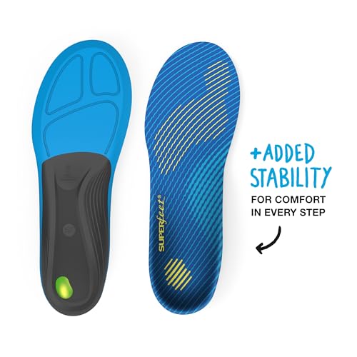 Superfeet RUN Comfort Thin Orthotic Insoles - Low to Medium Arch Support for Running Shoes - 2.5-5 Men / 4.5-6 Women