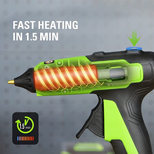 Greenworks 24V Cordless Glue Gun,2.0Ah Battery & Charger Included -1.5min Fast Heating,LED light, Drip-free nozzle, 90 min Runtime, Auto off for DIY, Arts, Crafts, Home Decoration