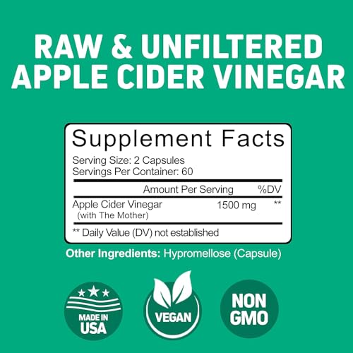 Herbtonics Raw Apple Cider Vinegar Capsules with Mother - Detox, Cleanse & Digestive Health Formula - Unfiltered ACV for Weight Management, Metabolic Support & Bloating Relief - Non-GMO - 240 Capsules