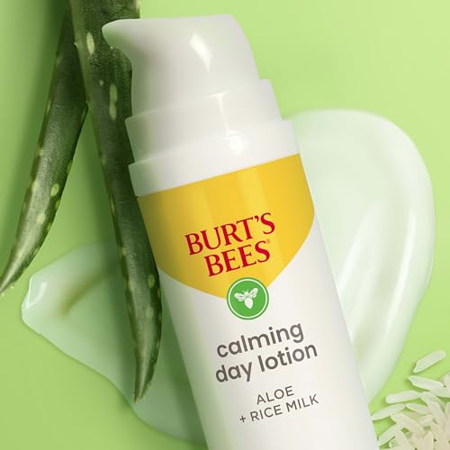 Burt's Bees Valentines Day Gifts, Calming Day Face Lotion With Aloe and Rice Milk, Soothing Face Lotion for Sensitive Skin, 98.9 Percent Natural Origin Skin Care, 1.8 oz. Bottle