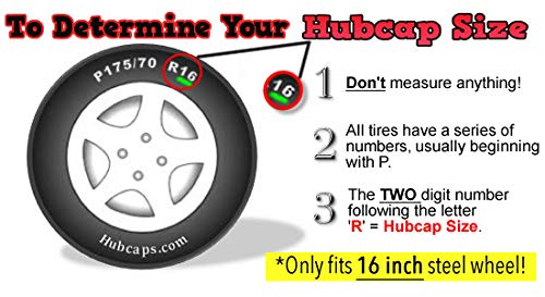 Hubcaps.com - Premium Quality 16" Silver Hubcaps/Wheel Covers fits Ford Van, One-Piece Heavy Duty Construction (Set of 4)
