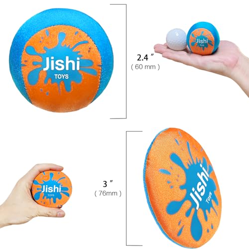 Jishi Water Skipping Ball Set, Pool Toys for Beach Ocean River Lake Outdoor Travel Swim Play, Outside Water Bounce Sports Games & Activities for Kids Teens Adults and Family, Fun Summer Gifts for Boys