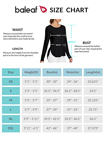 BALEAF Women's Sun Shirts UPF 50+ Long Sleeve Hiking Tops Lightweight Quick Dry UV Protection Outdoor Clothing Rosy 2XL