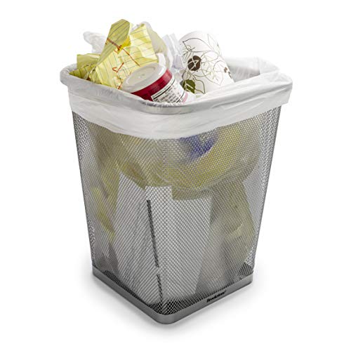 Brookstone [3 Pack Metallic Mesh Wastebasket for Office & Home, Open Top, Under Desk Trash Can, Lightweight & Sturdy Recycling Bin