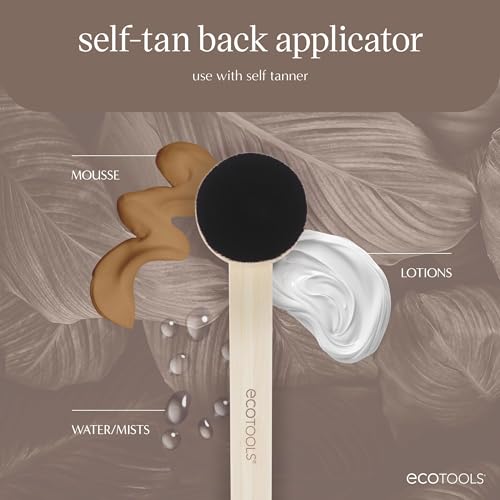 EcoTools Good Tan Self-Tan Back Applicator, Back Brush For Applying Self-Tan, Long Handle For Controlled Sunless Tanning, Eco Friendly Back Tanning Applicator, Vegan, & Cruelty Free, 1 Count