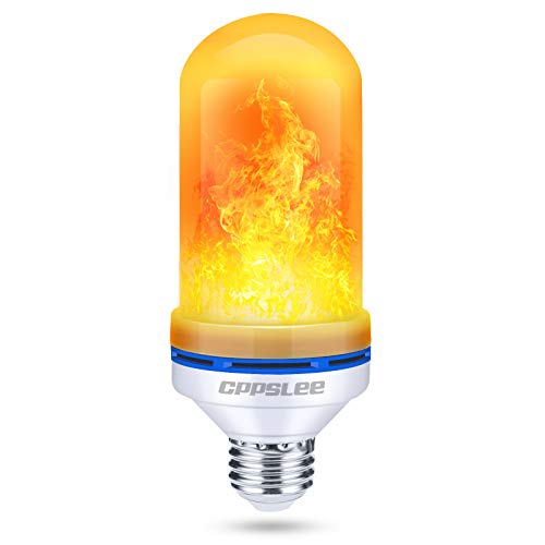 CPPSLEE LED Flame Light Bulbs, 4 Modes Flickering Light Bulbs, E26 Base Fire Flame Bulb, Halloween, Christmas Party Porch Outdoor and Indoor Home Decorations (Yellow, 1 Pack)