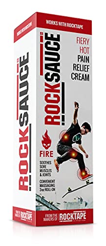 RockTape 1 RockSauce Fire Heated Roll On Pain Relief, Red, 3 ounce US