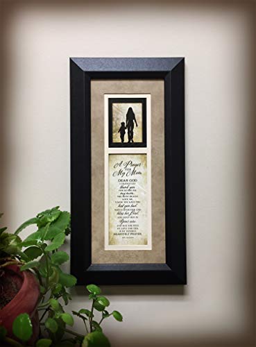 Dexsa Prayer for My Mom Wood Frame Wall Plaque for Mother’s Day, Birthday Gift for Mom, Made in USA, Bonus Mom Gift, Mother-in-Law Picture Frame, Best Mom Plaque from Son or Daughter, 8x16 inches