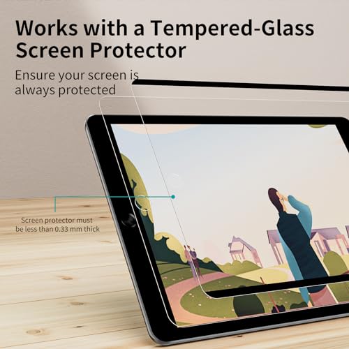 YEBOS Paper-Feel Magnetic Screen Protector for iPad 6th 5th 9.7 Inch(2018/2017), iPad Pro 9.7 2016, iPad Air 2 1, Write, Draw Like on Paper, Detachable,Reusable,Removable,Matte,Anti-Glare,Easy Install