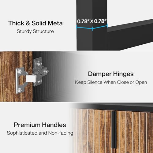 Tribesigns Shoe Cabinet with Doors, 5 Tiers Shoe Storage Cabinet for Entryway, 25 Pairs Wooden Shoe Cabinets, Modern Shoe Organizer Storage for Living Room, Bedroom, Hallway, Closet, Black and Brown