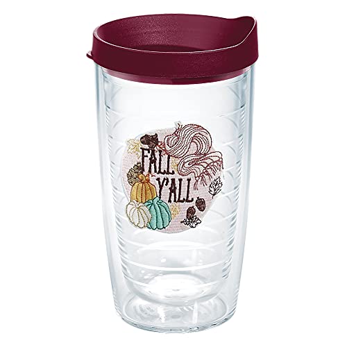 Tervis Fall Y'all Thanksgiving Made in USA Double Walled Insulated Tumbler Travel Cup Keeps Drinks Cold & Hot, 16oz, Classic