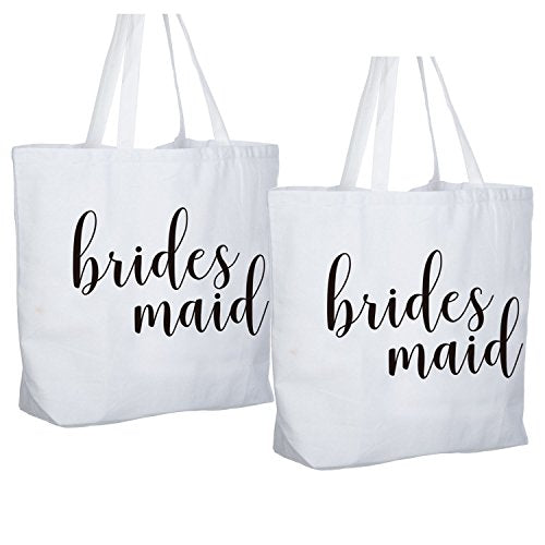 ELEGANTPARK Bridal Shower Gifts for Bride Bag Bride Gifts Wedding Gift for Bride Tote Bag Jumbo Shoulder Bag with Pocket Gold Glitter White 100% Cotton