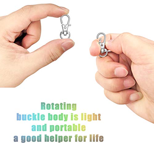sprookber 100pcs Metal Lobster Claw Clasp with Key Ring, Keychain Rings for Crafts, Key Jewelry DIY Crafts, Lanyard Clips snap Hook, Swivel Clasps Clip