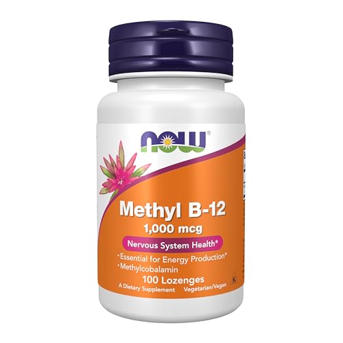 NOW Supplements, Methyl B-12 (Methylcobalamin) 1,000 mcg, Nervous System Health*, 100 Lozenges