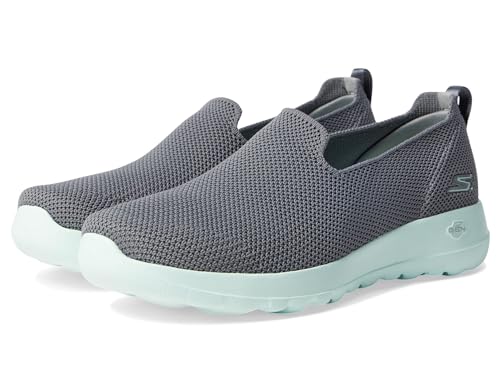Skechers Women's GO Walk Joy-Sensational Day Sneaker, Gray/Mint, 10