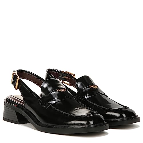 Franco Sarto Womens Giada Slingback Loafer Black Gloss 10 M