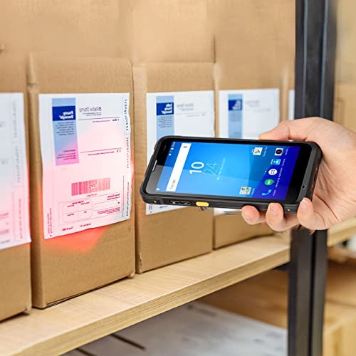 Tera Android Barcode Scanner with Charging Cradle Qualcomm CPU Handheld Rugged PDA QR 2D with Zebra SE4710 Scanner 5.5” HD Display Android 9.0 NFC 4G Wi-Fi GPS BT for WMS Management P166