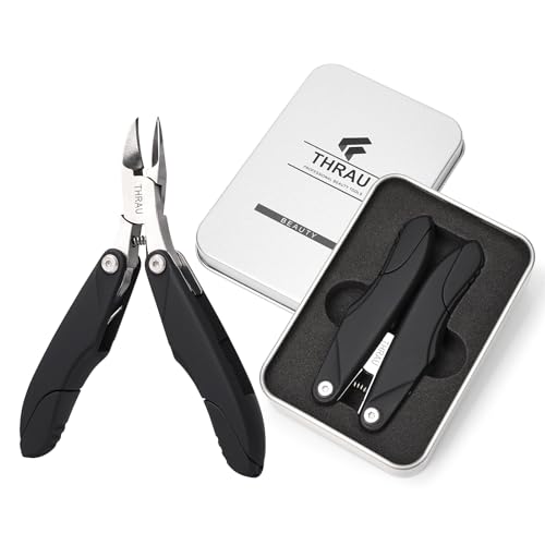 THRAU Toenail Clipper, 3 in 1 Foldable Nail Clipper, Stainless Steel Fingernail Clipper and Gift Box Manicure Set