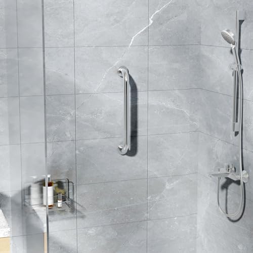 FANHAO 2 Pack Shower Grab Bar, 16 Inch Stainless Steel Bathroom Grab Bar with Anti-Slip Knurled Grip, Heavy Duty Shower Handle Bath Handle, Safety Bars for Elderly or Handicapped (Polished)