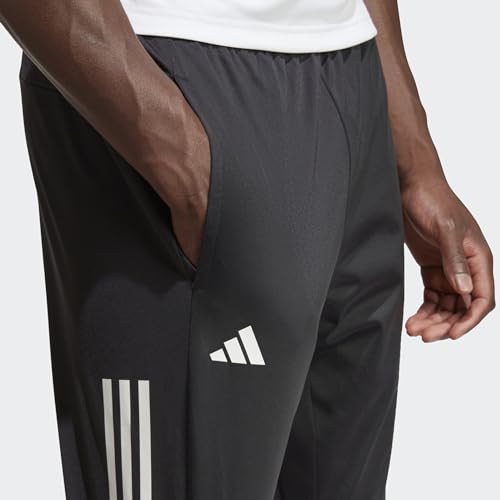 adidas Men's 3-Stripes Knitted Tennis Pants, Black