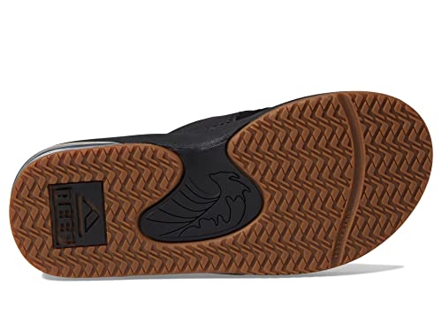 Reef Kids Boys Sandals, Kids Fanning, Black/Silver, 1