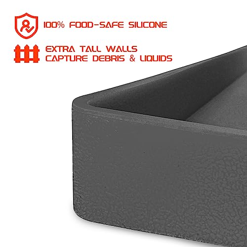 Upgraded Silicone Griddle Mat Cover for Blackstone 22 Inch, Polished Bottom Surface, Heavy Duty Food Grade Silicone Protective Grill Cover, All Season Blackstone Griddle Accessories (Gray)