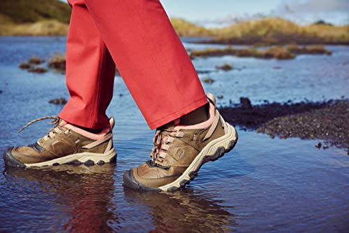 KEEN womens Ridge Flex Low Height Waterproof Hiking Shoe, Steel Grey/Hydrangea, 10.5 US