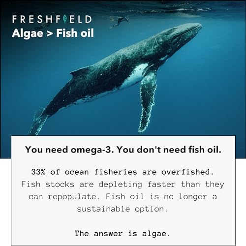 Ocean Saving Omega 3, The Fish Oil Replacement, 2-Month Supply, Sustainably Sourced, Highest Levels of DHA per Capsule (440 mg), Algae Oil, w/DPA. 60 Count