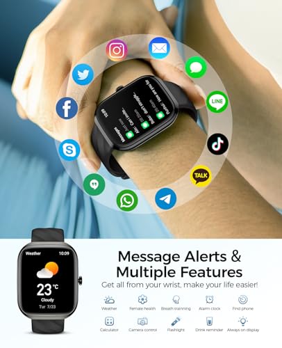 Smart Watch for Men Women, 2.06" HD AMOLED Screen Smartwatch (Answer/Make Calls), 24/7 Heart Rate Blood Pressure Blood Oxygen Sleep Monitor, IP68 Waterproof 114+ Sport Mode Fitness Watch Android iOS