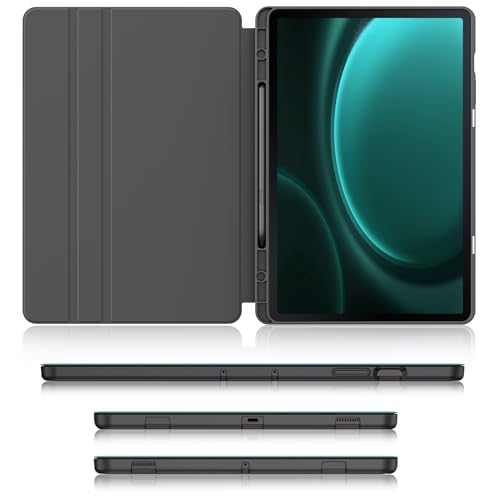 Soke Galaxy Tab S9 Plus/S9 FE+ Plus Case with S Pen Holder[SM-X610/X616B/X810/X816B/X818U]- Shockproof Smart Folio Stand Case, Soft TPU Back Cover for Samsung Galaxy Tablet S9+ 12.4 Inch,Light Blue