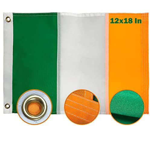 TOPFLAGS Ireland Flag Irish Outdoor Flag 12x18 Sewn Stripes Large Flags Heavy Duty Outdoor Vivid Color Fade-resistant