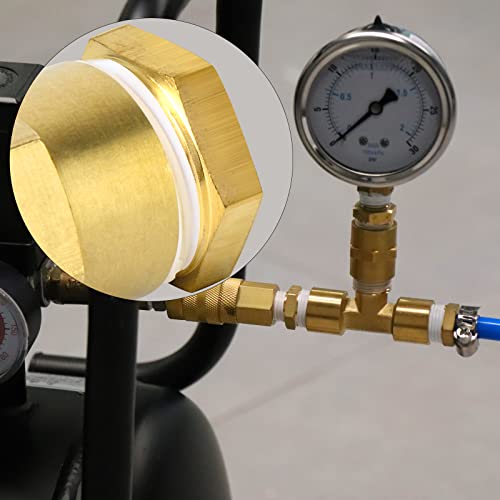 TAISHER 10PCS Brass Reducer Hex Bushing Threaded Pipe Fitting 3/8" NPT Male x 1/8" NPT Female Adapter