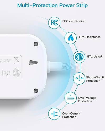 Cruise Ship Essentials, Travel Power Strip with USB C, Flat Plug Extension Cord with 3 Outlets 4 USB Ports(2 USB C), 5 ft Desk Wall Outlet Extender, Non Surge Protector for Cruise, Dorm Room, ETL(BK)
