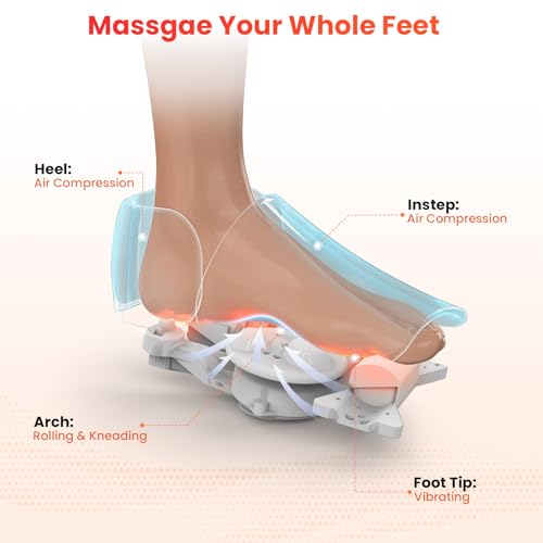 CuPiLo Foot Massager with Heat, FSA HSA Eligible Shiatsu Foot Massager Machine for Plantar Fasciitis, Adjustable Vibration & Pressure for Neuropathy Pain, Women Men Gifts, Fits Up to 13"