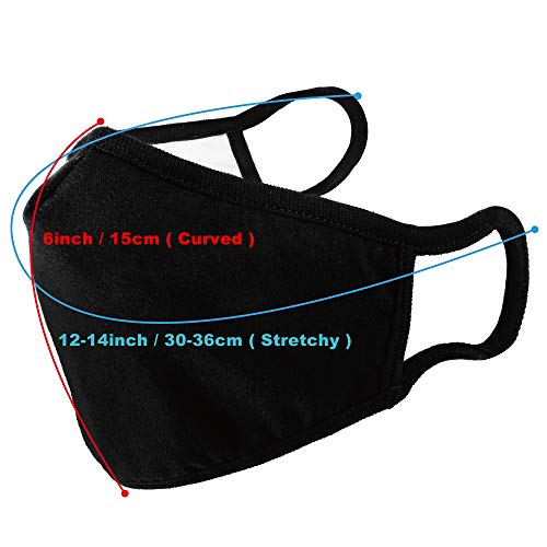 WITHMOONS Cloth Face Mask Washable Reusable 3 Ply Mouth Shield Breathable with Nose Wire 3PACK EU0304