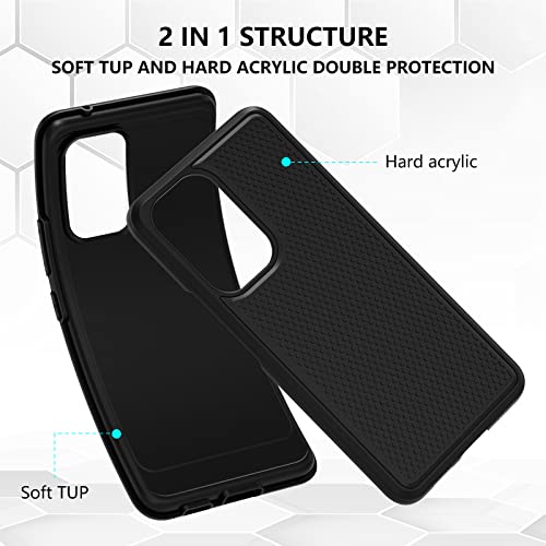 Jasmeas for Samsung Galaxy S23 Plus Case with Screen Protector[ 2 Pack], [Bulit in Microfiber Lining] Shockproof Slim Liquid Silicone Full Body Protective Cover with Lanyard for Galaxy s23+ Black