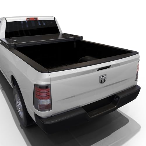 Toptiny Low Profile Flip Up Truck Bed Tonneau Cover Fits 2009-2025 Dodge Ram 1500 5'7" Bed Without Ram Box (67.4")