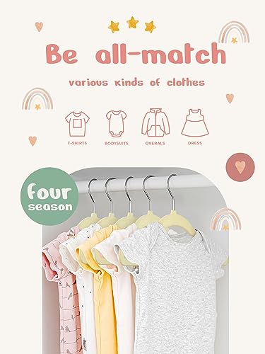 HOUSE DAY Velvet Baby Hangers 50 Pack, Premium Children's Hangers for Baby, Infant & Toddler Clothes, Durable Non Slip Baby Felt Hangers Beige, 11 Inch Baby Hangers for Closet, Ideal for Everyday Use