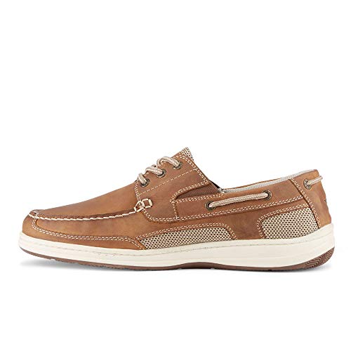 Dockers Mens Beacon Leather Casual Classic Boat Shoe with Stain Defender, Tan/Taupe, 8 W