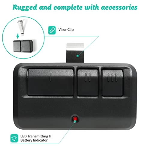 2 Replacement for Lift Master Chamberlain Garage Door Opener Remote 893MAX 373LM 973LM 893LM 81LM 2 Pack,Black